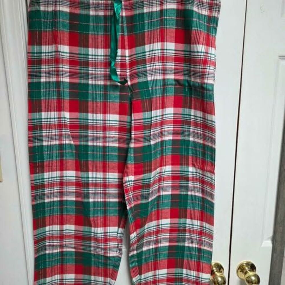 Ava Rose women's Large pj drawstring ribbon pants NEW Christmas colors